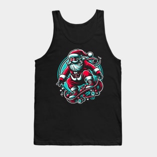 santa playing skateboard t-shirt Tank Top